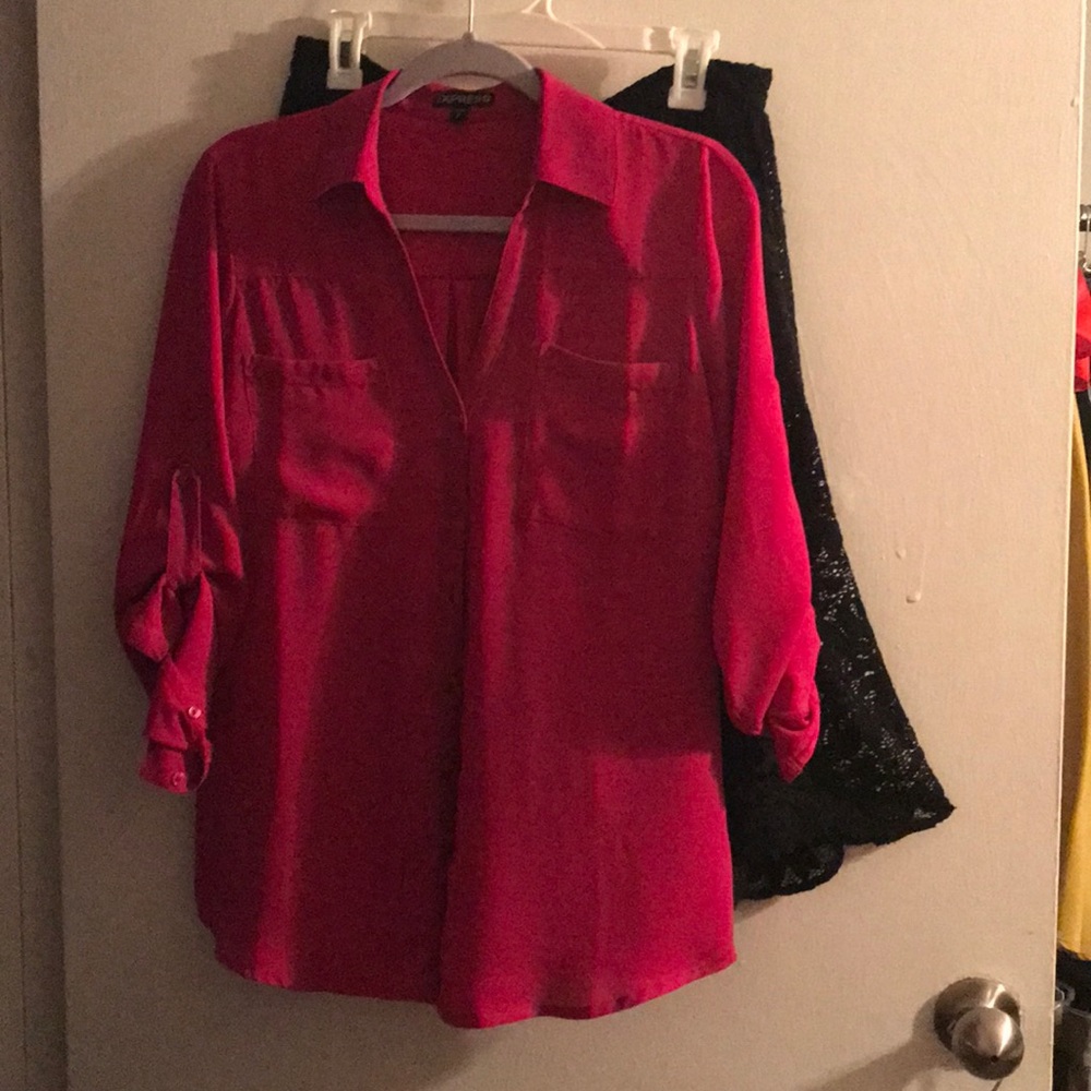 Express hot pink blouse
